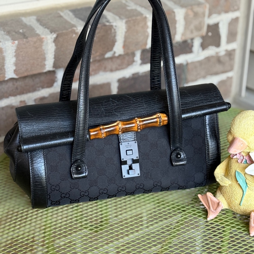Gucci GG Canvas Bamboo Bullet Bag